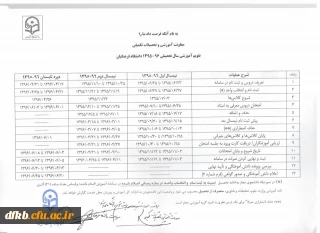 اطلاعیه تقویم اموزشی سال تحصیلی 96_95