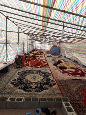 تجهیز محوطه پردیس شهید ایزدپناه به چادر و اردوگاه دانشجویی